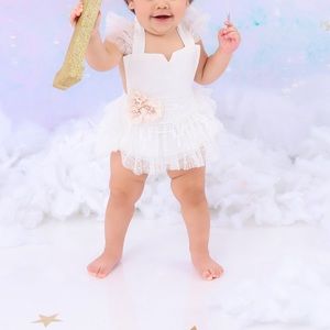 Baby girl white romper